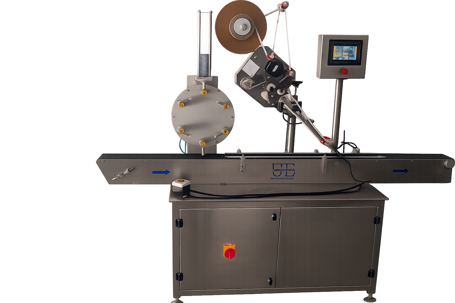 High speed automatic rotary feeder with label applicator